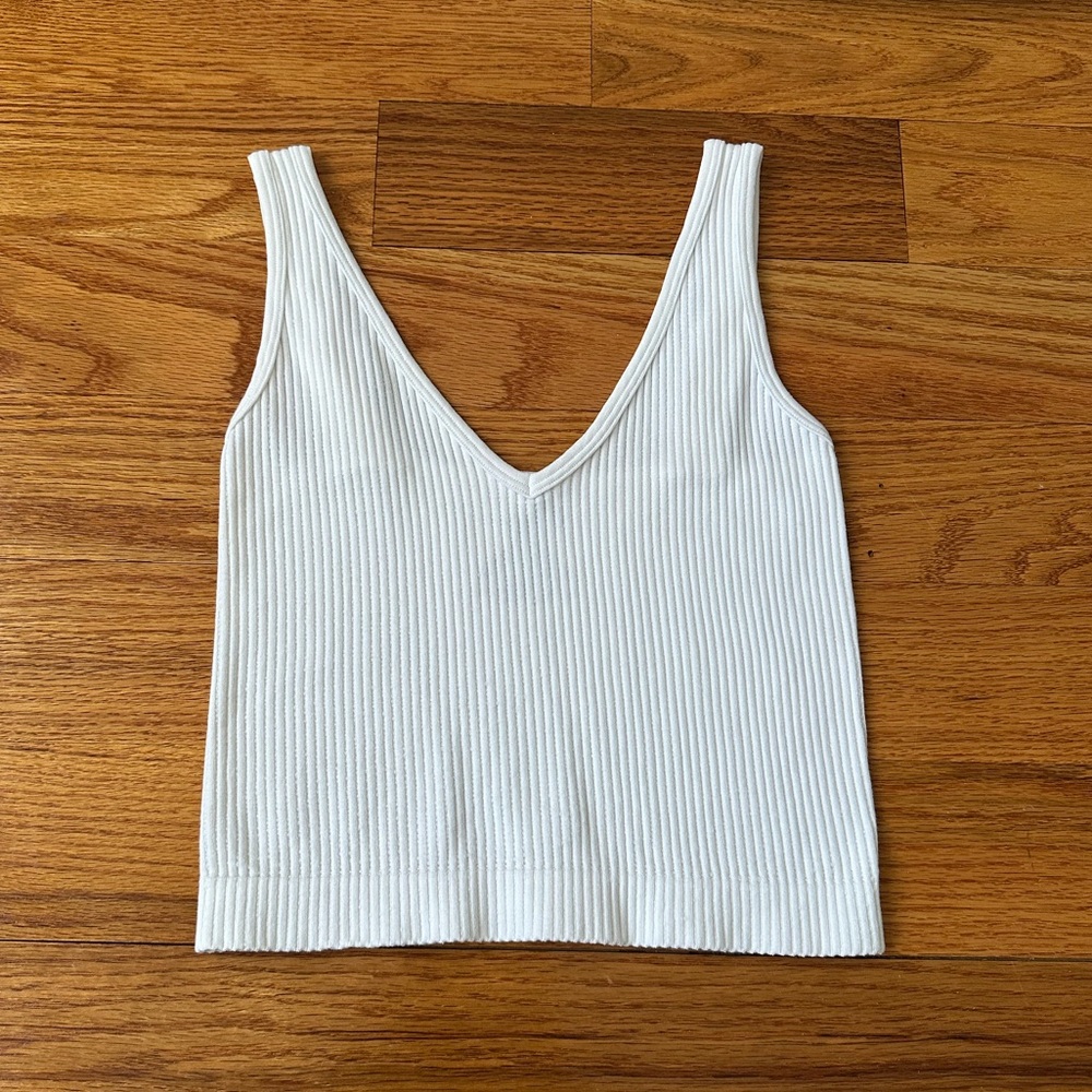 Intimately Free People White Seamless V-Neck Tank Top